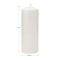 Stonebriar 3" x 8" Unscented 1-Wick White Pillar Candles, 6 Pack EasyOptionXY LLC
