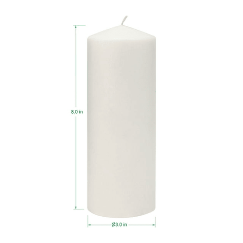 Stonebriar 3" x 8" Unscented 1-Wick White Pillar Candles, 6 Pack EasyOptionXY LLC