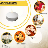 BAHROSA White Floating Candles 2.5' White Unscented Smokeless EasyOptionXY LLC