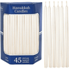 Aviv Judaica Premium Dripless Hanukkah Candles Thin Tapered Deluxe Pearl Candle Set of 45 Ultimate Elegance Standard Chanukah Menorah Candles Product of Turkey Includes DIY Dreidel, Prayer Card EasyOptionXY LLC