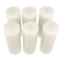 Stonebriar Unscented 3" x 6" 1-Wick White Pillar Candles, 6 Pack EasyOptionXY LLC