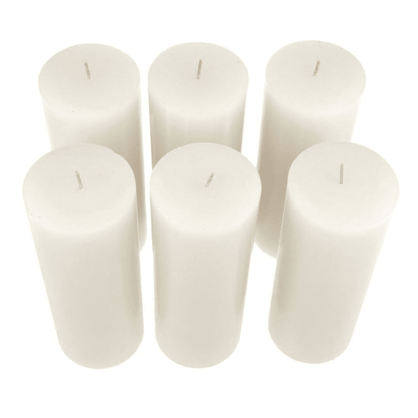 Stonebriar Unscented 3" x 6" 1-Wick White Pillar Candles, 6 Pack EasyOptionXY LLC