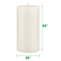 Stonebriar Unscented 3" x 6" 1-Wick White Pillar Candles, 6 Pack EasyOptionXY LLC