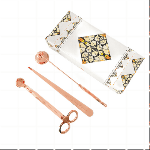 Noneea 3 in 1 Candle Accessory Set - Candle Wick Trimmer, Candle Snuffer, Wick Dipper, Candle Care Kit with Gift Packaging ( Rose Gold) EasyOptionXY LLC