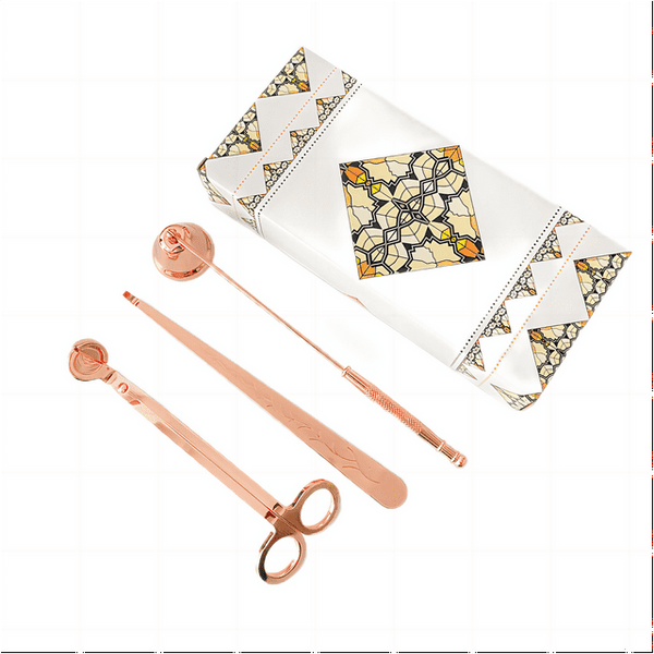 Noneea 3 in 1 Candle Accessory Set - Candle Wick Trimmer, Candle Snuffer, Wick Dipper, Candle Care Kit with Gift Packaging ( Rose Gold) EasyOptionXY LLC