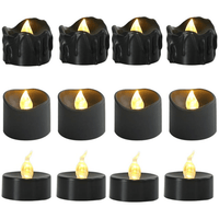 Halloween Decoration Candle Light 12-Pack ,Black Tears Candle Tea Light EasyOptionXY LLC