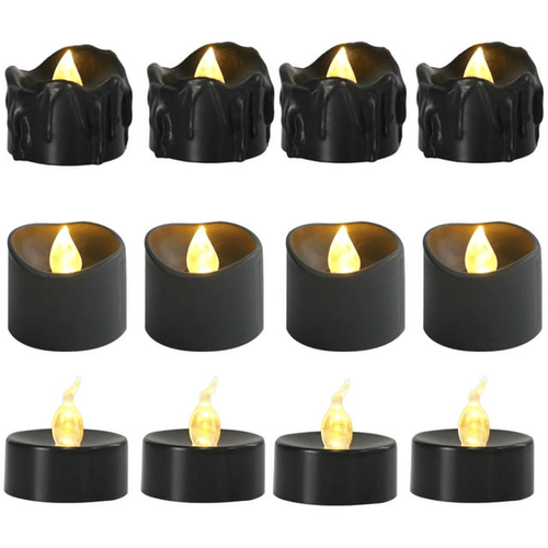 Halloween Decoration Candle Light 12-Pack ,Black Tears Candle Tea Light EasyOptionXY LLC