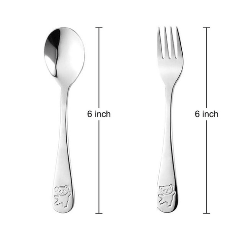 Goutoday Toddler Utensils Cutlery Set 6 Pcs, Kids Silverware Toddler Safe Flatware, 3 Forks+3 Spoons EasyOptionXY LLC