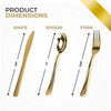 Disposable Gold Plastic Cutlery Set, 300 Total - Forks, Spoons, and Knives EasyOptionXY LLC