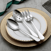 ReaNea Stainless Steel Silver Titanium Plated Flatware Serving Set 6 Pieces Silver Serving Silverware Set EasyOptionXY LLC