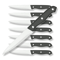 GPED Steak Knives Set of 8, 4.5-inch Serrated Steak Knife Set, Ultra Sharp Stainless Steel Triple Rivet Collection Kitchen Steak Knife Set, Non-Stick & Rust-Resistant Dinner Knives EasyOptionXY LLC