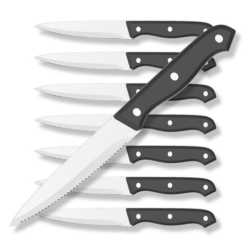 GPED Steak Knives Set of 8, 4.5-inch Serrated Steak Knife Set, Ultra Sharp Stainless Steel Triple Rivet Collection Kitchen Steak Knife Set, Non-Stick & Rust-Resistant Dinner Knives EasyOptionXY LLC