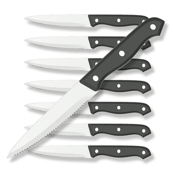 GPED Steak Knives Set of 8, 4.5-inch Serrated Steak Knife Set, Ultra Sharp Stainless Steel Triple Rivet Collection Kitchen Steak Knife Set, Non-Stick & Rust-Resistant Dinner Knives EasyOptionXY LLC