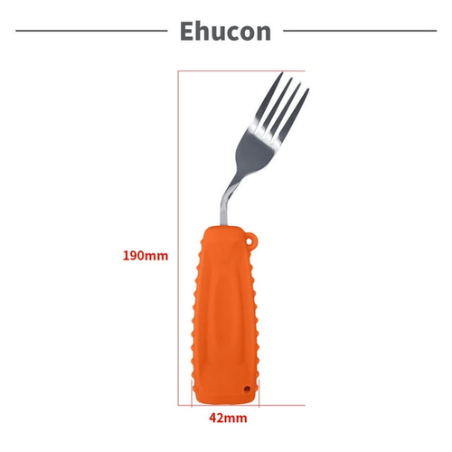 Ehucon Adaptive Utensils,Weighted Forks for Handicaps ,Tremors Parkinsons Limited or Weak Grasp Elderly,Ergonomic Cutlery with Silicon Non-Slip Easy Grip Handles(Left Hand) EasyOptionXY LLC