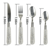 Bling Rhinestones Spoon Big and Small,Fork Set Stainless Steel 4 Pieces Flatware Cutlery Set Tableware Eating Utensil (White) EasyOptionXY LLC