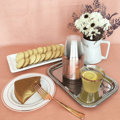 JL Prime 120 Piece Rose Gold Plastic Silverware Set, Re-Usable Recyclable Plastic Cutlery, 40 Forks, 40 Spoons, 40 Knives, Great for Wedding, Anniversary, Rehearsal, Shower Events EasyOptionXY LLC