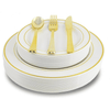 Crown Display 200 Ct. Gold Rim - Wedding Kit Disposable Plastic Cutlery Set - Service for 40 EasyOptionXY LLC