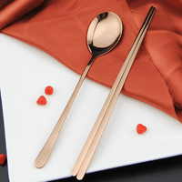 Kritne 304 Stainless Steel Spoon Chopsticks Set Korean Style Cutlery Christmas Gift, Chopsticks, Korean Cutlery EasyOptionXY LLC