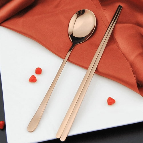 Kritne 304 Stainless Steel Spoon Chopsticks Set Korean Style Cutlery Christmas Gift, Chopsticks, Korean Cutlery EasyOptionXY LLC