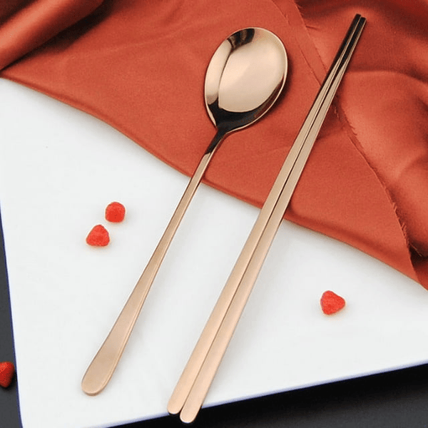 Kritne 304 Stainless Steel Spoon Chopsticks Set Korean Style Cutlery Christmas Gift, Chopsticks, Korean Cutlery EasyOptionXY LLC