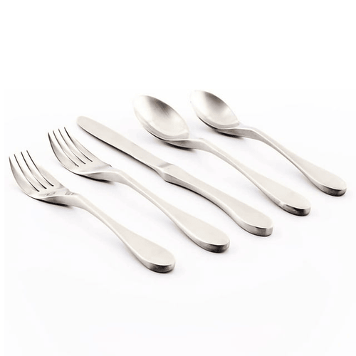Knork Original Silverware Stainless Steel Metal Utensils Flatware Cutlery Place Setting, 5 Piece, Matte Silver EasyOptionXY LLC