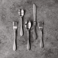 Knork Original Silverware Stainless Steel Metal Utensils Flatware Cutlery Place Setting, 5 Piece, Matte Silver EasyOptionXY LLC