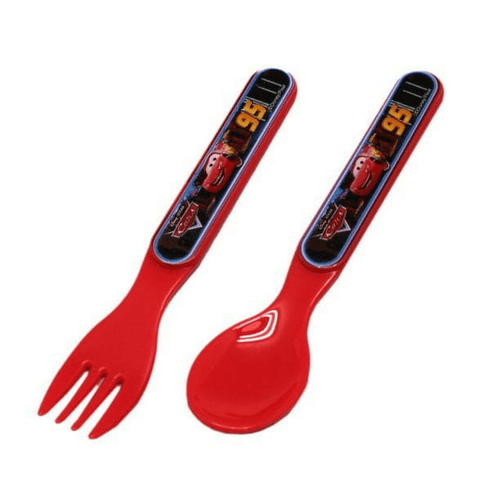 4pcs Cars Lightning McQueen Red Colored Kids Spoon and Fork Set EasyOptionXY LLC