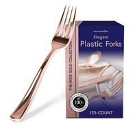 Stock Your Home Disposable Rose Gold Plastic Forks - 125 Count EasyOptionXY LLC