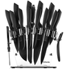 D.Perlla Knife Set, 16 PCS High Carbon Stainless Steel Kitchen Knife Set, BO Oxidation for Anti-Rusting, Black Knife Set with Acrylic Stand and Serrated Steak Knives EasyOptionXY LLC