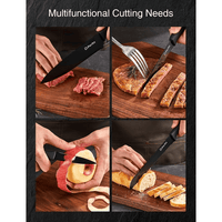 D.Perlla Knife Set, 16 PCS High Carbon Stainless Steel Kitchen Knife Set, BO Oxidation for Anti-Rusting, Black Knife Set with Acrylic Stand and Serrated Steak Knives EasyOptionXY LLC