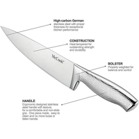 McCook MC20 17pcs Kitchen Knife Set with Block Cutlery Knife Block Set Stainless Steel EasyOptionXY LLC