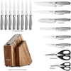 McCook MC20 17pcs Kitchen Knife Set with Block Cutlery Knife Block Set Stainless Steel EasyOptionXY LLC