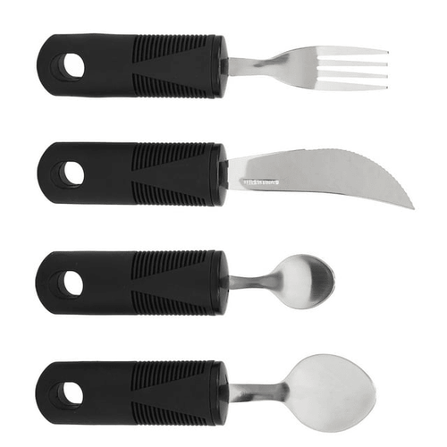Parkinsons Utensils, Weighted Utensils 4 Pieces Weighted Design For Elderly EasyOptionXY LLC