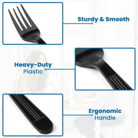Faithful Supply 50 Black Plastic Silverware Sets - Perfect for Weddings, Birthdays and Events EasyOptionXY LLC