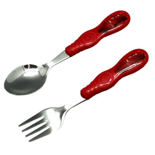 Lightning McQueen Red Handled Stainless Steel Fork and Spoon Set EasyOptionXY LLC