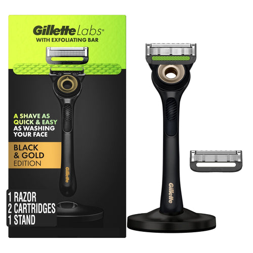 Gillette Labs with Exfoliating Bar Men's Razor Gold Edition; 1 Handle; 2 Blade Refills EasyOptionXY LLC