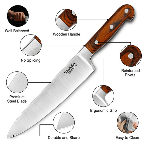 VAVSEA 8" Professional Chef's Knife, Premium Stainless Steel Ultra Sharp Chef Knife for Home or Restaurant Kitchen, With Gift Box EasyOptionXY LLC