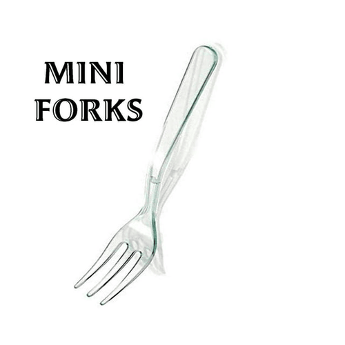 Loreso Mini Plastic Clear Dessert Forks For Fruit Dessert and Frozen Cakes - Disposable, BPA Free, Reusable 3.8 Inches EasyOptionXY LLC