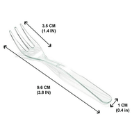 Loreso Mini Plastic Clear Dessert Forks For Fruit Dessert and Frozen Cakes - Disposable, BPA Free, Reusable 3.8 Inches EasyOptionXY LLC