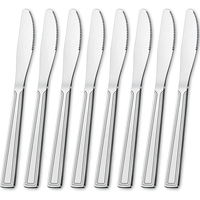 Bestdin Dinner Knife Set, 24 Pieces Kitchen Knives, Texture Design Square Handle Stainless Steel Cutlery Knife, Table Knives for Home, Hotel and Restaurant, Mirror Polished, Dishwasher Safe EasyOptionXY LLC