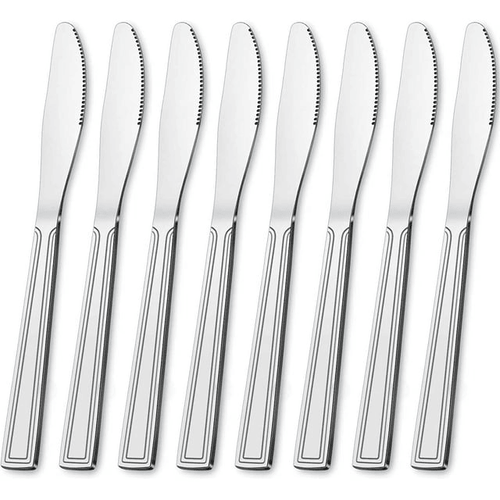 Bestdin Dinner Knife Set, 24 Pieces Kitchen Knives, Texture Design Square Handle Stainless Steel Cutlery Knife, Table Knives for Home, Hotel and Restaurant, Mirror Polished, Dishwasher Safe EasyOptionXY LLC