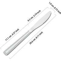 Bestdin Dinner Knife Set, 24 Pieces Kitchen Knives, Texture Design Square Handle Stainless Steel Cutlery Knife, Table Knives for Home, Hotel and Restaurant, Mirror Polished, Dishwasher Safe EasyOptionXY LLC