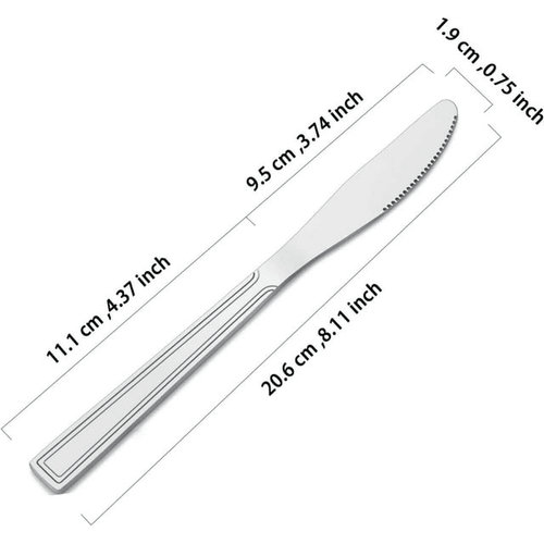Bestdin Dinner Knife Set, 24 Pieces Kitchen Knives, Texture Design Square Handle Stainless Steel Cutlery Knife, Table Knives for Home, Hotel and Restaurant, Mirror Polished, Dishwasher Safe EasyOptionXY LLC