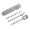 Bentgo? Stainless Travel Utensil Set - Reusable 3-Piece Silverware Set with Carrying Case, High-Grade Premium Steel, BPA-Free Case, Eco-Friendly - Ideal for Travel, Camping, and Office Use (Aqua) EasyOptionXY LLC