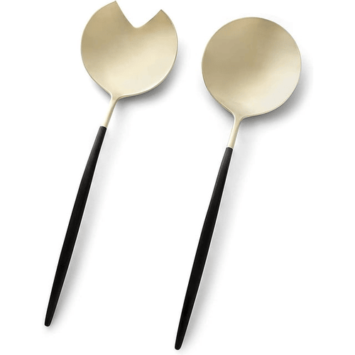 CAMBRIDGE Silversmiths Gaze Black Champagne Satin 2-Piece Serving Set EasyOptionXY LLC