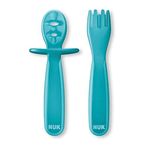 NUK Pretensil Dipper Spoon and Fork, 2 Pack, 6+ Months EasyOptionXY LLC
