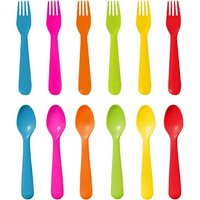 Toddler Utensils Set by PLASKIDY Kids Utensils 6 Forks and 6 Spoons - BPA FREE / Dishwasher Safe Toddlers Silverware Set Brightly Colored Children's Safe Flatware Cutlery Set EasyOptionXY LLC