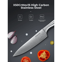 D.Perlla Knife Set , 15 Pieces Stainless Steel Hollow Handle Kitchen Cutlery Set with with Built in Knife Sharpener Block EasyOptionXY LLC