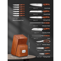 Knife Block Set, D.Perlla 16 Pieces German Stainless Steel Professional Kitchen Knife Set with Carving Fork EasyOptionXY LLC