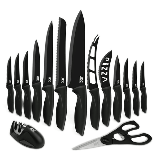 Lux Decor Collection 15-Piece Kitchen Knife Set - High Carbon Stainless Steel, Non-Stick Coating, Rust-Resistant, Ergonomic Handles - Perfect for Cooking & Serving EasyOptionXY LLC